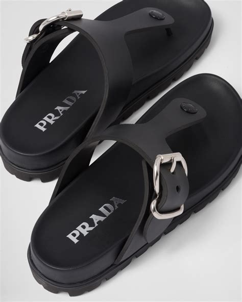 prada mens rubber slides|Prada flip flops men's.